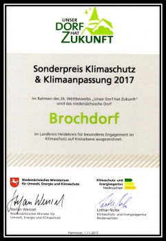 Sonderpreis Klimaschutz & Klimaanpassung 2017 Brochdorf